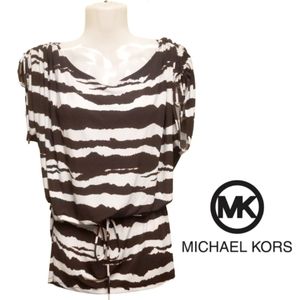 Brown Zebra Print Tunic Top